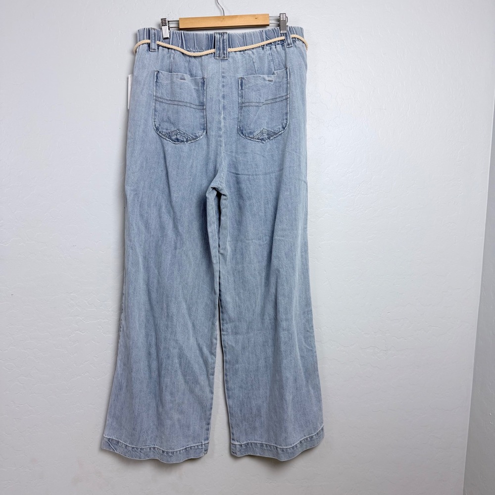 NEW Democracy Ab-leisure Skyrise Wide Leg Jeans Light Wash Blue XL B2735VLN - Picture 4 of 13